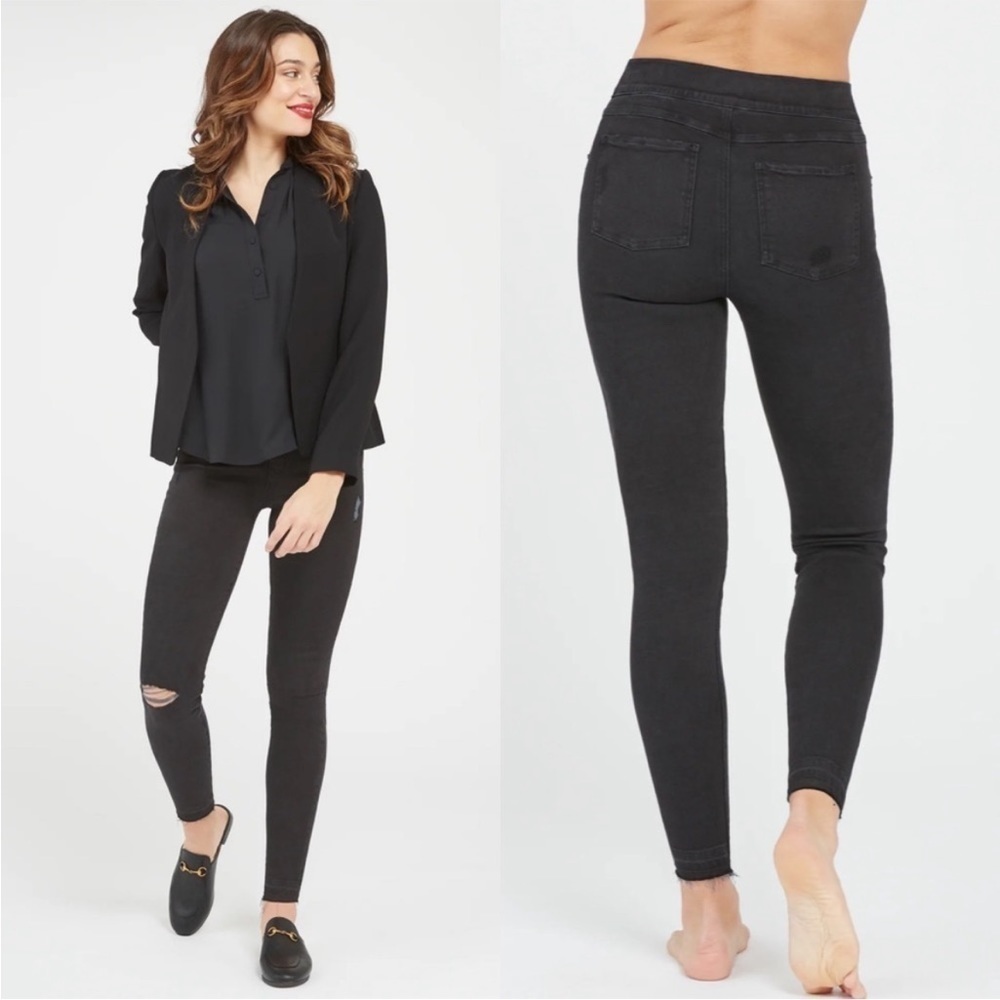 SPANX Vintage Distressed Ankle Skinny Jeans